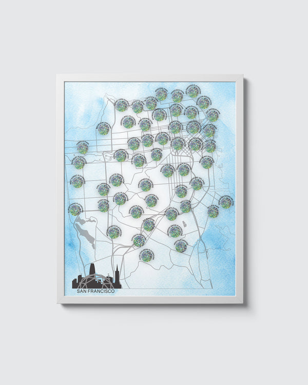 San Francisco Scratch Off City Parks Poster