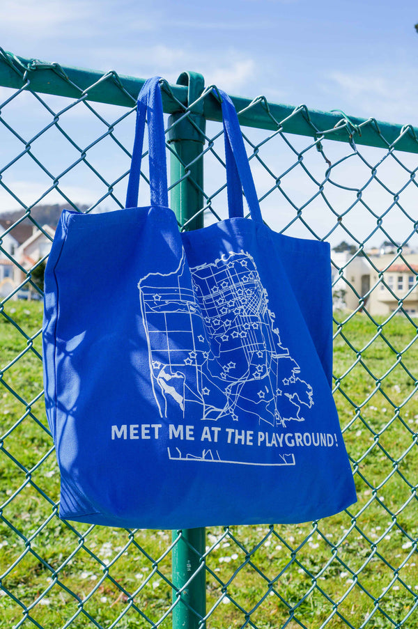 "Meet me at the playground" Park Tote Bag